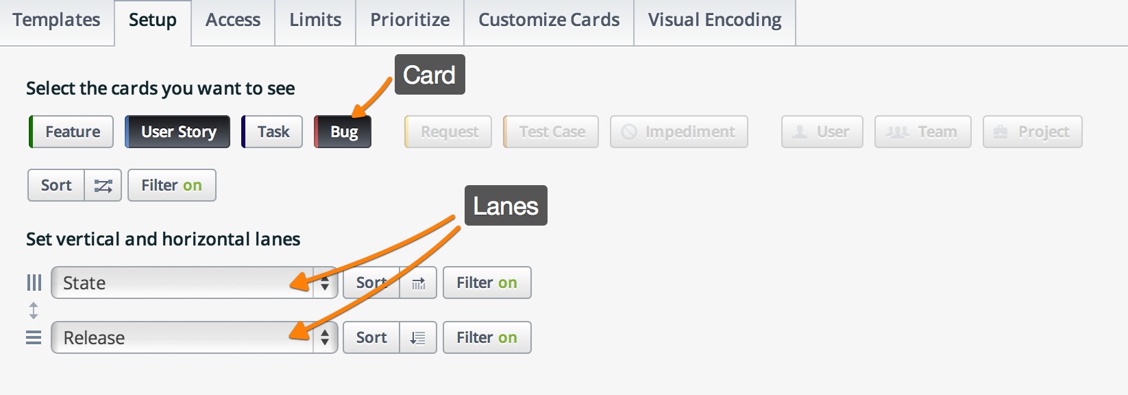 the Multiban switcher in Targetprocess 3