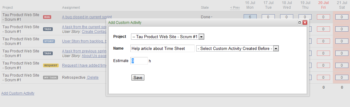 time sheet targetprocess visual management software timesheet or time sheet